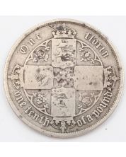 1856 Great Britain Gothic Florin silver coin circulated