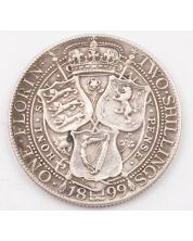 1899 Great Britain silver Florin a/EF