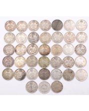 38X 1920 Canada 5 cents silver coins 38- coins VG to F+