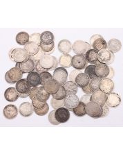 75X Queen Victoria Canada 5 cents silver coins 75-coins all damaged