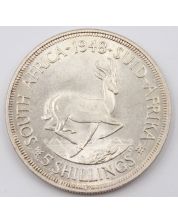 1948 South Africa 5 Shillings Springbok large silver coin Choice UNC