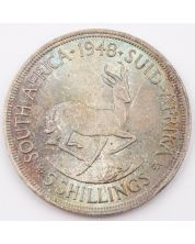 1948 South Africa 5 Shillings Springbok large silver coin Choice UNC