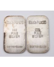 2x Deak-Perera Vintage 1 Troy oz 999 Fine Silver Bar Lot Of 2