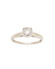 14K White Gold 0.65ct Diamond Engagement Ring Size 9