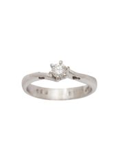 14K White Gold 0.18ct Round Brilliant Cut Diamond VS2 Ring Size 5