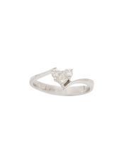 18K White Gold 0.31 Carat Diamond Heart Ring Size 6.5 