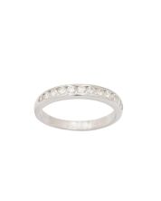 18K White Gold 0.56ct Diamond Ring VVS2-VS1 Size 8.75