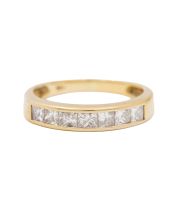 18K Yellow Gold Channel-Set Diamond Band – 0.75 Carat Total Weight Size 5.5