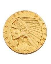 1911 United States $5 Indian Head gold coin 