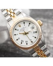 Rolex Oyster Perpetual Datejust 69173 White Dial 18K Gold/Stainless Ladies Watch