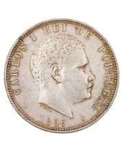 1899 Portugal 1000 Reis silver coin EF