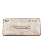 Engelhard 20 oz Silver Canadian Ingot – 7th Series – Scarce Vintage Poured Bar