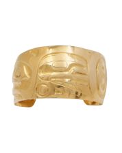 Philip Janze 18K Gold Northwest Coast Indigenous Cuff Bracelet 48.46 grams