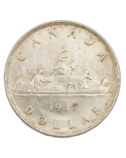 1938 Canada $1 silver dollar nice EF