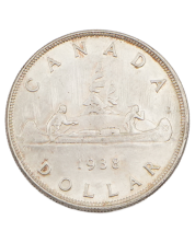 1938 Canada $1 silver dollar nice EF+