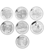 2012 - 2013 Canadian $20 Group of Seven Full Set 1 oz Fine Silver Coins 