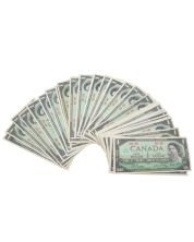 48x 1867-1967 Canada $1 Centennial notes 48-banknotes Circulated