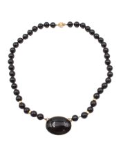 Black Onyx and 14kt Yellow Gold Necklace