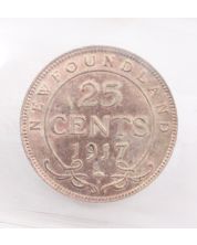 1917c Newfoundland 25 cents ICCS AU-55