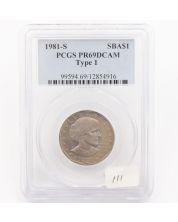 1981-s Susan B Anthony SBA 1$ PCGS PR69 Deep Cameo Type 1 