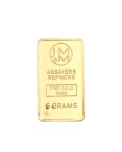 5 Gram JM Johnson Matthey London Vintage Gold Bar .9999 Scarce Round Logo Design