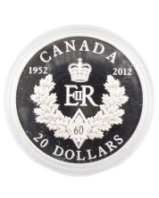 2012 Canada $20 Fine Silver Coin - Queen's Diamond Jubilee: Royal Cypher