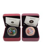 2x 2007 to 2011 Canada 50c Holiday Lenticular Coins RCM Christmas Theme coins