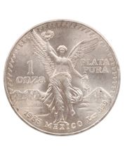 1986  Mexico 1 Oz Silver Mexican Libertad Coin .999 Pure BU