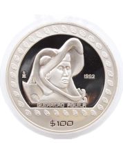 1992 Mexico Guerrero Aguila 100 pesos 1 oz proof silver coin