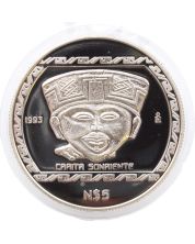 1993 Mexico 5 Pesos Carita Sonriente 1 oz Silver Coin