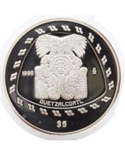 1998 Mexico $5 Peso Quetzalcoatl 1 oz Silver Coin Proof