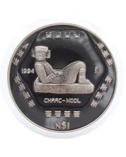 1994 Mexico $1 peso Chaac Mool 1/4 oz Silver Bullion Coin Proof