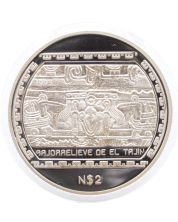 1993 Mexico $2 peso Bajorrelieve Del Tajin 1/2 oz Silver Bullion Coin Proof