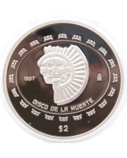 1997 Mexico $2 Peso Disco de la Muerte 1/2 oz Silver Coin Proof