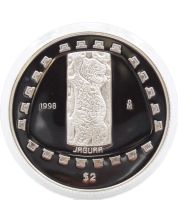 1998 Mexico $2 Peso Jaguar 1/2 oz Silver Coin Proof