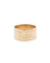 NWC Northwest Coast 14K yg EAGLE ring 5.27g signed CH Corrine Hunt Size-6