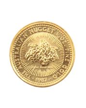 1988 Australia Gold Nugget 1/10th oz Pure Gold Little Hero Coin 