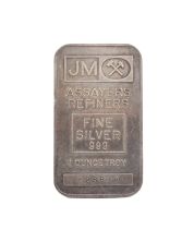 1 oz JM Johnson Matthey 999 Silver Bar - 128639 Blank Reverse