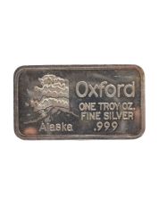 1985 Oxford Mint Alaska 1 oz Silver Art Bar .999 Fine Silver