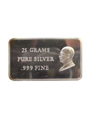 1972 Dwight D. Eisenhower Madison Mint 25 grams Pure Silver Bar .999