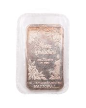 1 oz December 25 1982 Silver Bar NATIONAL Merry Christmas 999 Fine Sealed