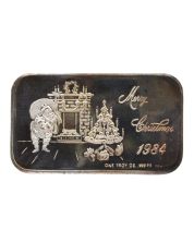 Vintage 1981 Merry Christmas art bar 1 troy ounce 999 fine Silver