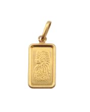 1 Gram PAMP Swiss Lady Fortuna 1 One Gram .999 Fine Gold Bullion Bar Pendant