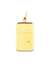 5 Gram Credit Swiss .999 Fine Gold Bullion Bar 18k Bezel Pendant 5.92 Grams