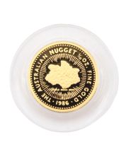 1986 Australia Kangaroo $15 1/10th oz .9999 Gold Nugget coin In Capsule