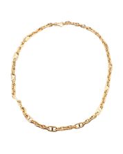 18k Yellow Gold 20 inch Oval & Mariner Hollow Link Italian Chain 19.32 grams 