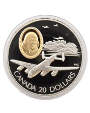 1990 Canada Aviation LANCASTER FAUQUIER PLANE $20 Dollars Silver coin