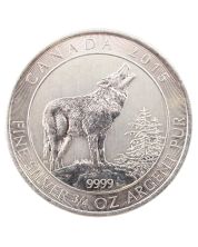 2015 Canada $2 Howling Wolf  3/4 Oz .9999 Fine Silver 