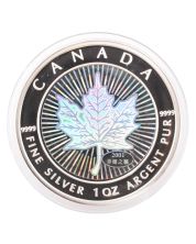 2001 Canada $5 1 oz  .9999 Hologram Silver Maple Leaf Coin