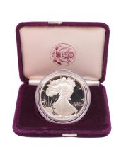 1986 S American Silver Eagle 1 oz Silver Proof Coin With COA